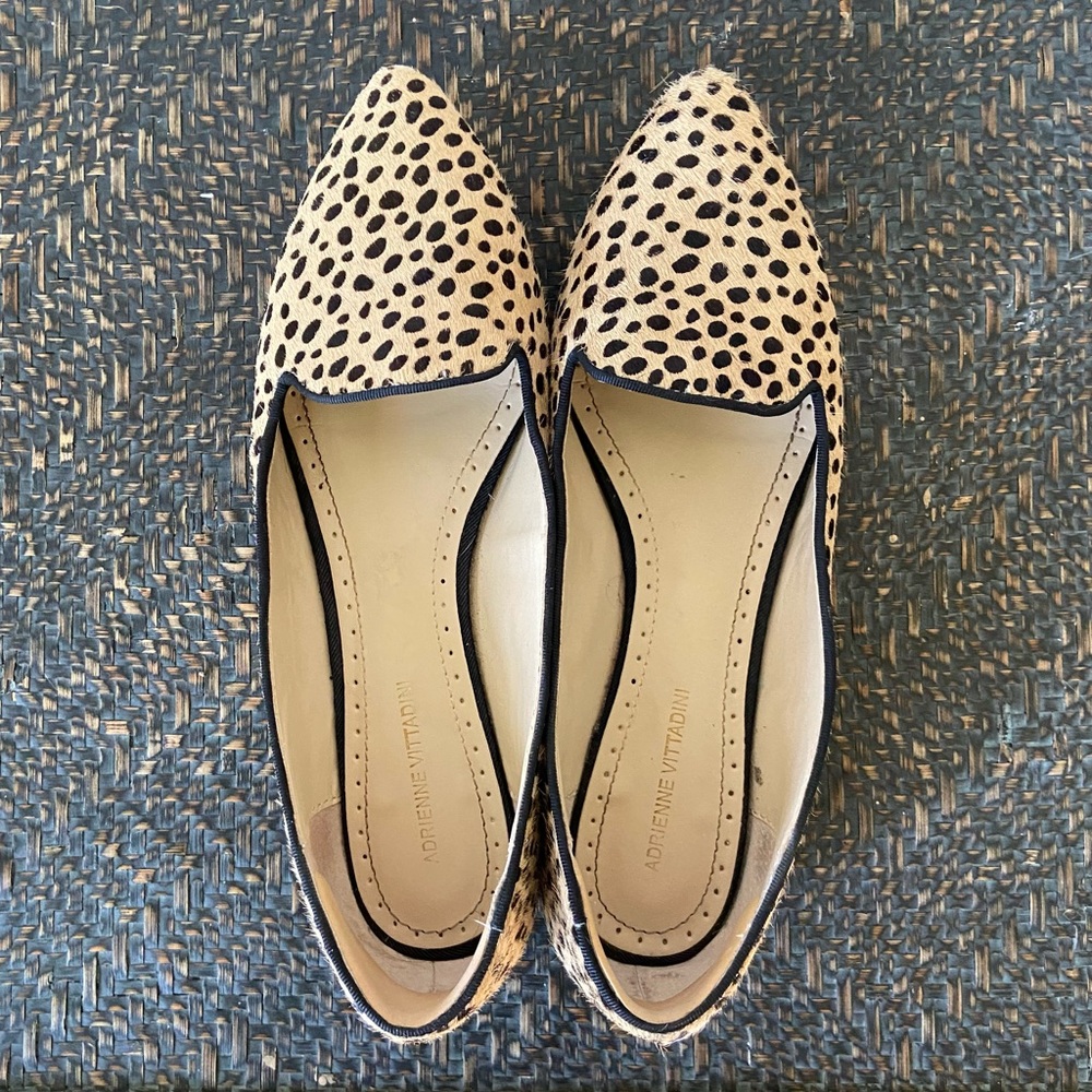 Adrienne Vittadini Calfhair Cheetah Print Flats 8.5